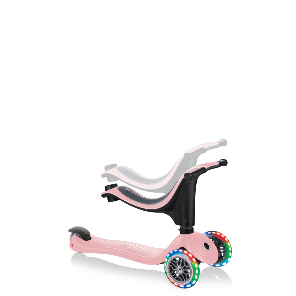 Trotineta 3 in 1 Globber Go-Up Sporty Roz Pastel, roti Led, scaun, maner parinte, ghidon reglabil, greutate admisa 50 kg - 8