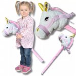 Cap de Unicorn pe tija cu sunete 85 cm White Unicorn