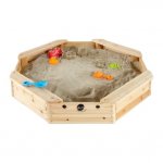 Cutie hexagonala din lemn pentru nisip Treasure Beach 104x104 cm cu prelata