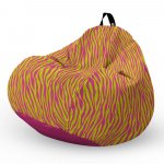 Fotoliu puf Bean Bag tip para L zebra pink