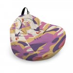 Husa fotoliu Puf Bean Bag tip Para XL fara umplutura Abstract Jungle mov