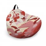 Husa fotoliu Puf Bean Bag tip Para XL fara umplutura Abstract Jungle rosu