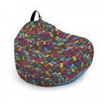 Husa fotoliu Puf Bean Bag tip Para XL fara umplutura domino colorat