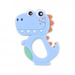 Jucarie de dentitie din silicon Dino Lucky blue