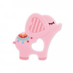 Jucarie de dentitie din silicon Elephant Lucky pink