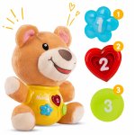 Jucarie interactiva pentru copii, Malplay, cu sunete haioase si lumini vesele, 3 moduri de joc, smiling bear