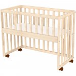 Patut copii din lemn co-sleeper Eva 94x46 cm natur