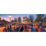 Puzzle Ravensburger  panorama noaptea in Amsterdam 1000 piese design nou