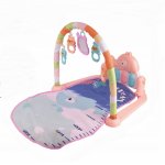 Salteluta de joaca interactiva cu pian si masuratoare 60x45cm Pink Whale