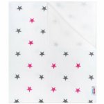 Scutec impermeabil New Baby din flanel 57x47 cm Pink Stars