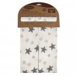 Set 2 museline din bumbac organic Sevibebe Grey Stars 70x55cm