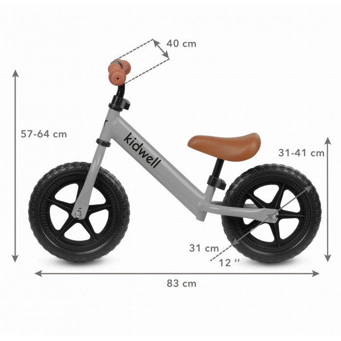 Bicicleta fara pedale Kidwell Rebel gray - 3 | YEO