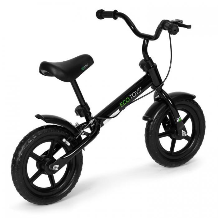 Bicicleta fara pedale cu frana de mana si roti din spuma Eva Ecotoys YM-BB-3 negru - 1 | YEO