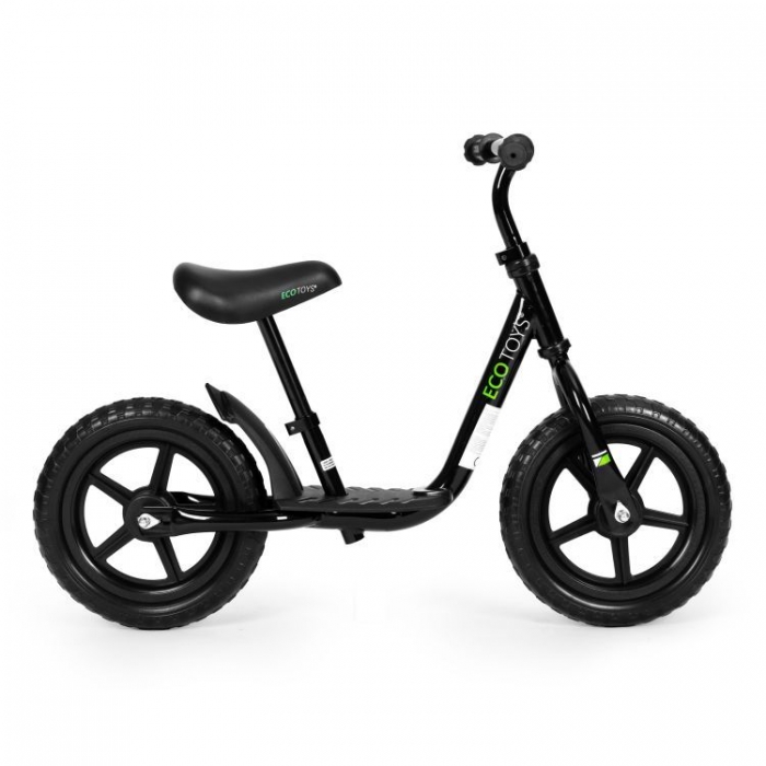 Bicicleta fara pedale EVA Ecotoys JT-BB-05 cu platforma si roti din spuma negru