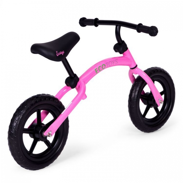 Bicicleta fara pedale cu roti din spuma EVA Ecotoys YM-BB-13 roz - 1