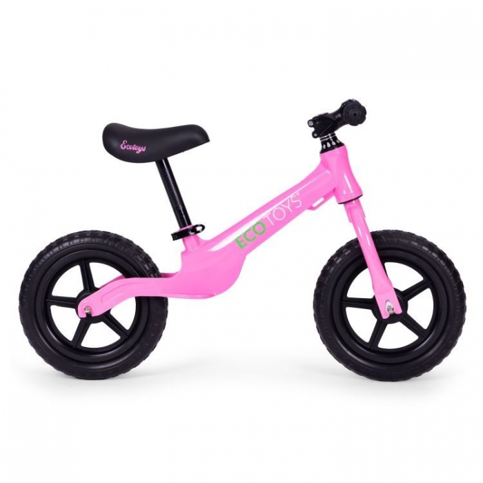 Bicicleta fara pedale cu roti din spuma EVA Ecotoys YM-BB-17 roz