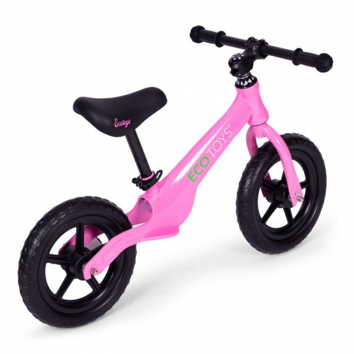 Bicicleta fara pedale cu roti din spuma EVA Ecotoys YM-BB-17 roz - 1 | YEO