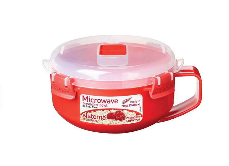 Bol cu maner si capac pentru microunde Sistema Microwave 0.85 litri