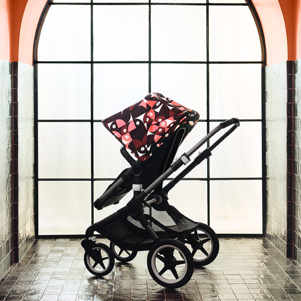 Capotina carucior Bugaboo Fox 3 Lynx Animal Explorer pink red - 1