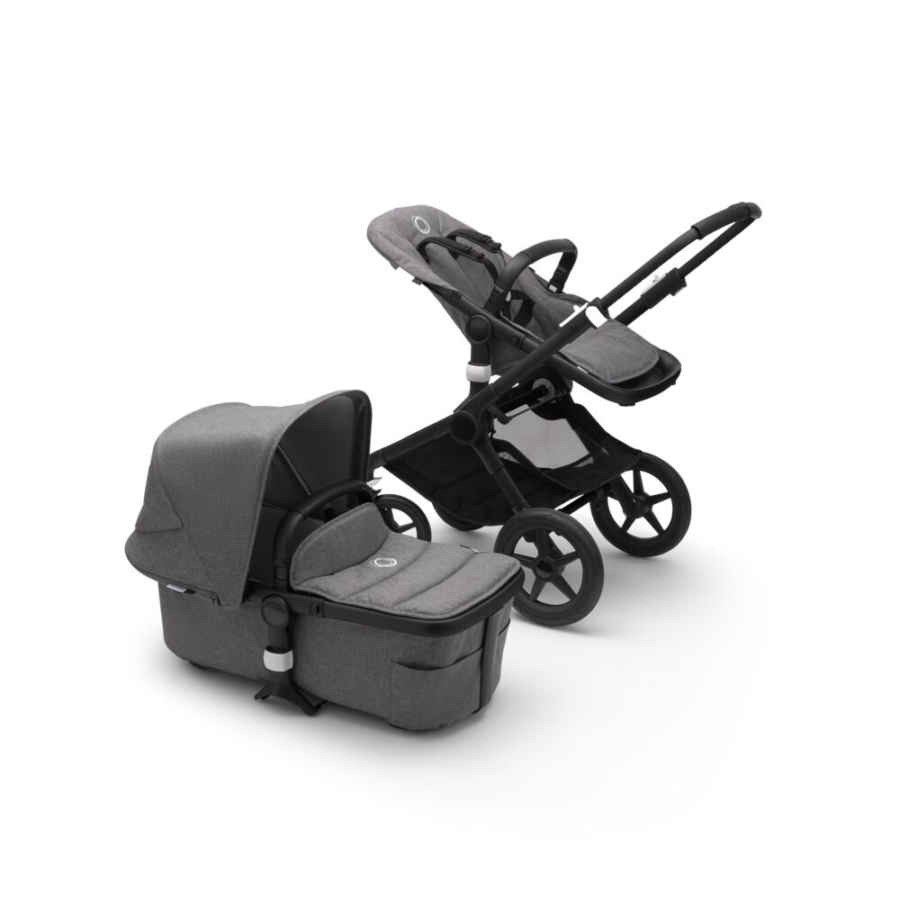 Carucior 2 in 1 Bugaboo Fox 2 Complete black grey melange