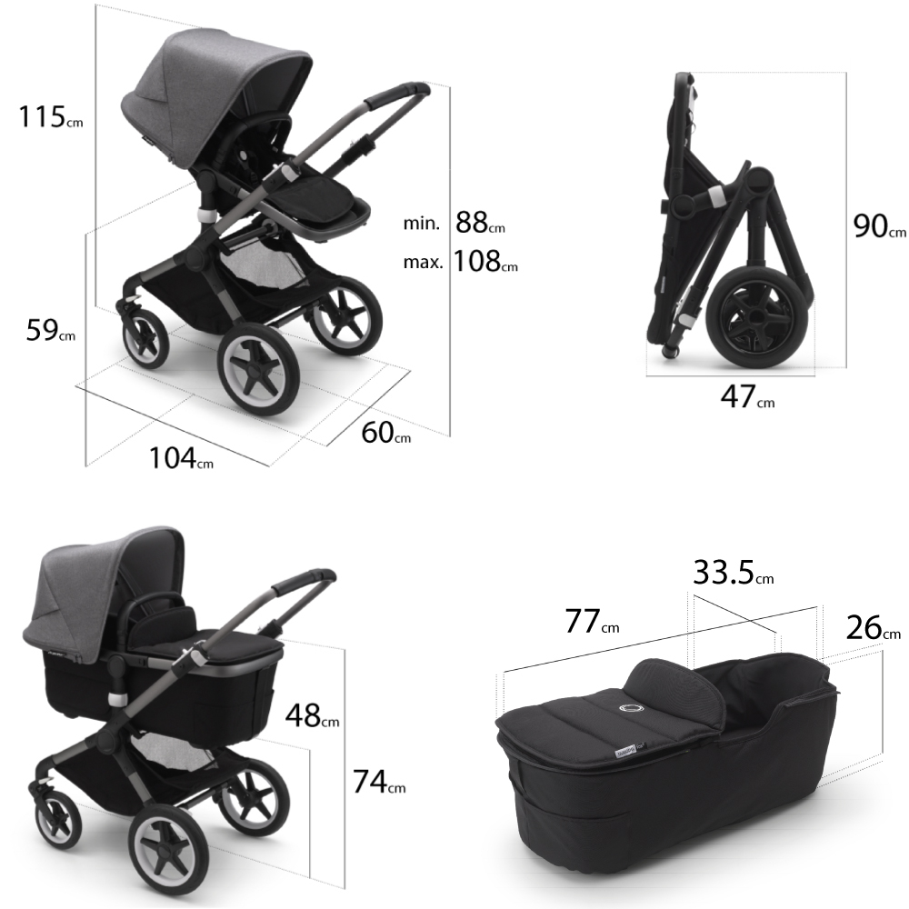 Carucior 2 in 1 Bugaboo Fox 3 black forest green - 4