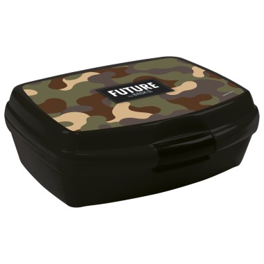 Cutie pentru pranz Derform model camuflaj plastic negruverde