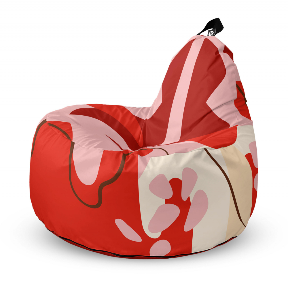 Fotoliu Updeco Puf Bean Bag tip Big Chill abstract jungle rosu