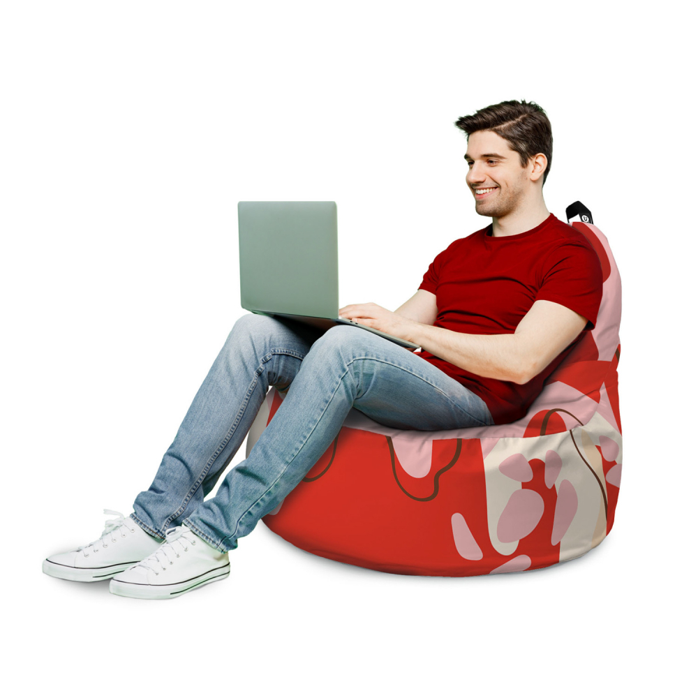 Fotoliu Updeco Puf Bean Bag tip Big Chill abstract jungle rosu - 2 | YEO