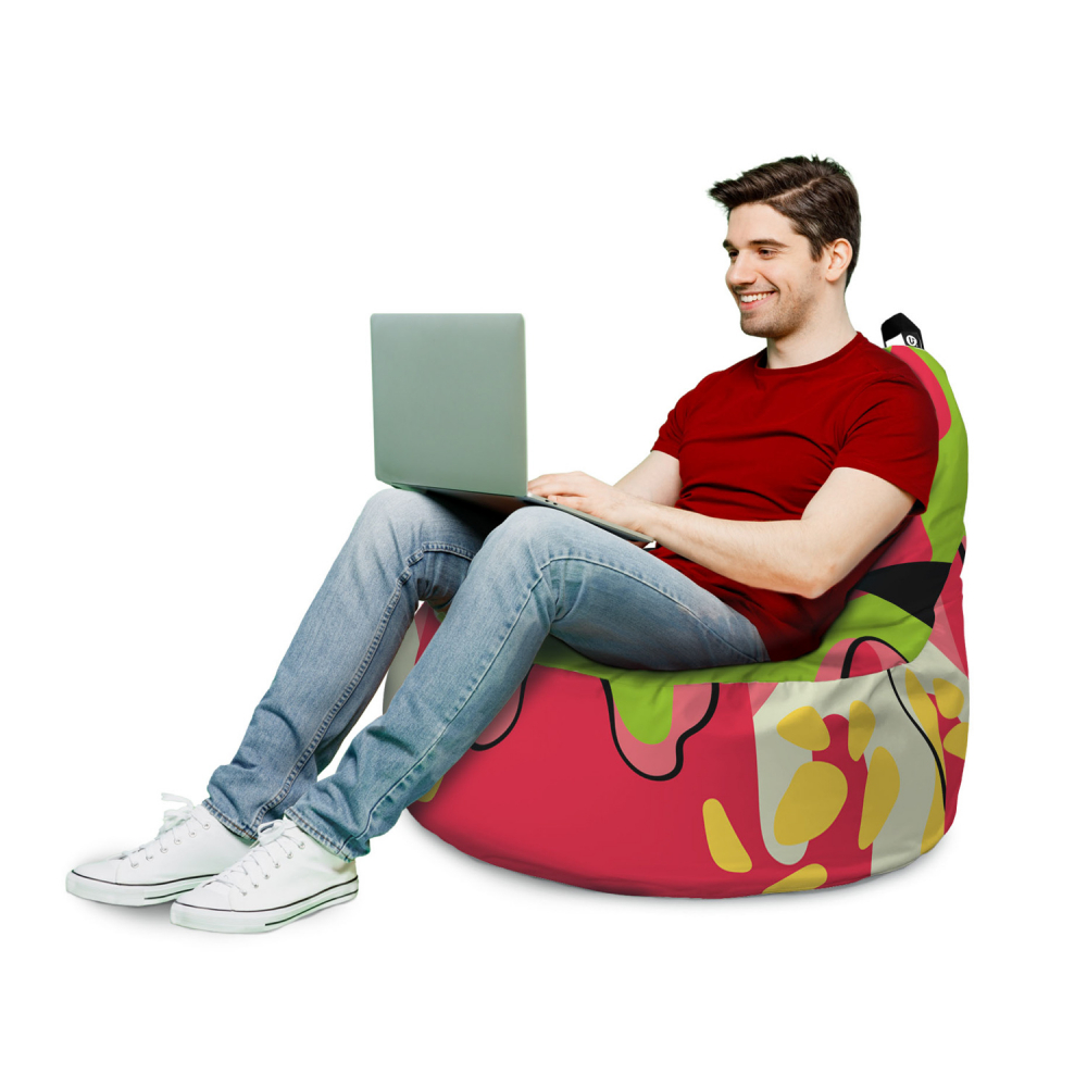 Fotoliu Updeco Puf Bean Bag tip Big Chill abstract jungle verde - 2