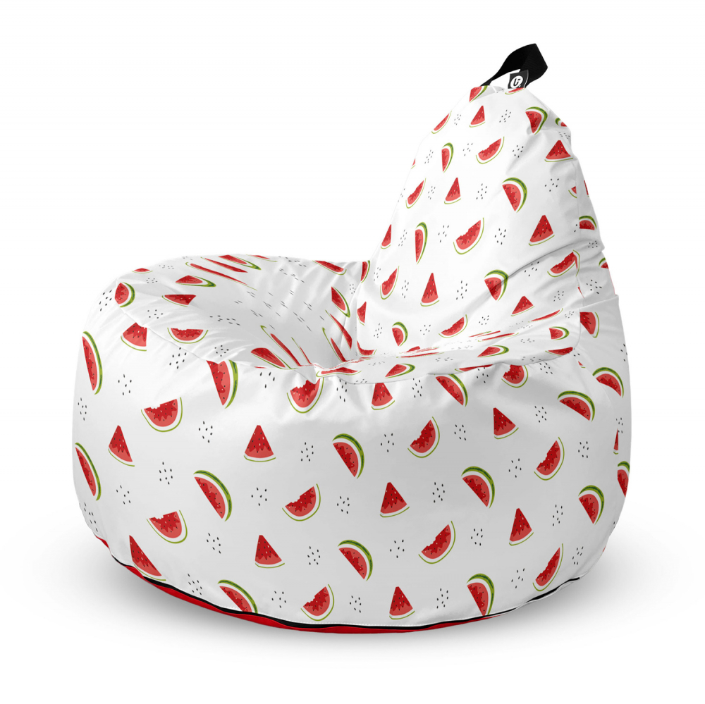 Fotoliu Updeco Puf Bean Bag tip Big Chill alb cu felii de pepene - 4