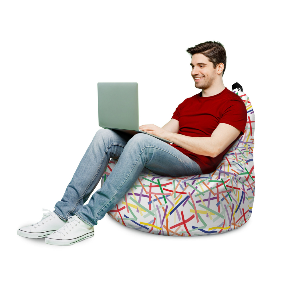 Fotoliu Updeco Puf Bean Bag tip Big Chill confetti fundal alb - 2