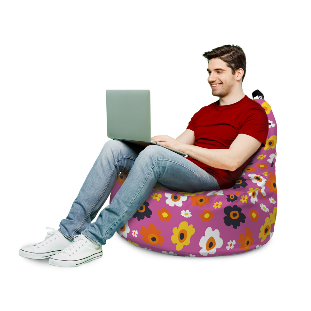 Fotoliu Updeco Puf Bean Bag tip Big Chill daisy fundal mov - 2 | YEO