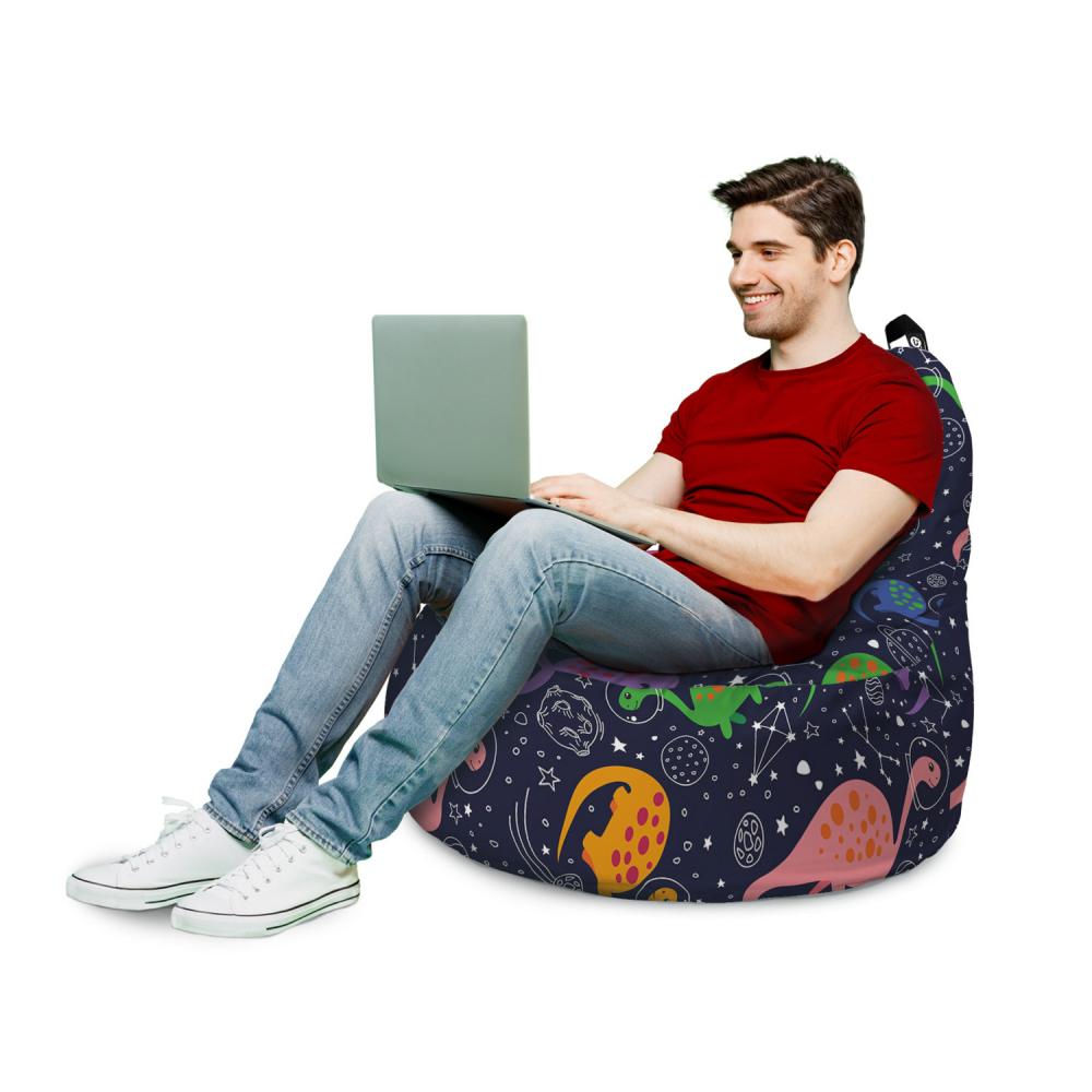 Fotoliu Updeco Puf Bean Bag tip Big Chill dinozauri in spatiu - 2