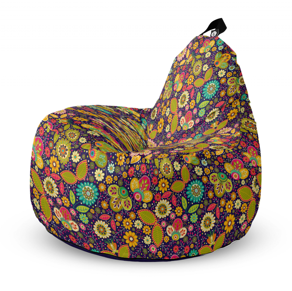 Fotoliu Updeco Puf Bean Bag tip Big Chill flowers hippie - 4