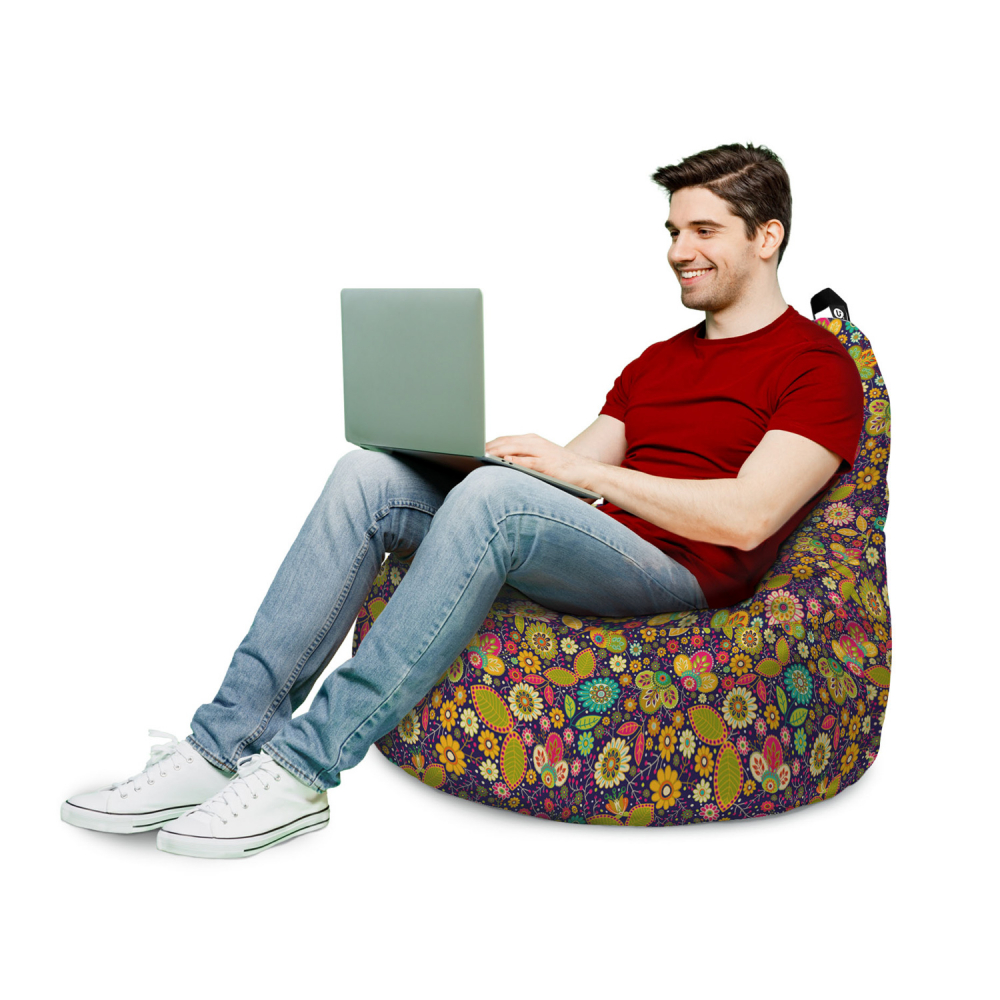 Fotoliu Updeco Puf Bean Bag tip Big Chill flowers hippie - 2