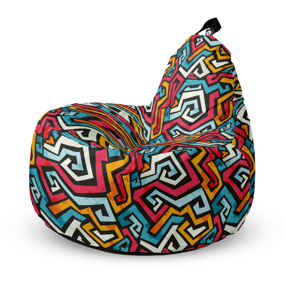 Fotoliu Updeco Puf Bean Bag tip Big Chill graffiti linii retro - 4