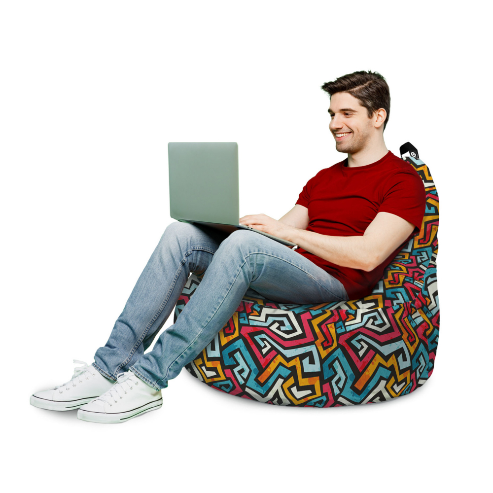 Fotoliu Updeco Puf Bean Bag tip Big Chill graffiti linii retro - 2