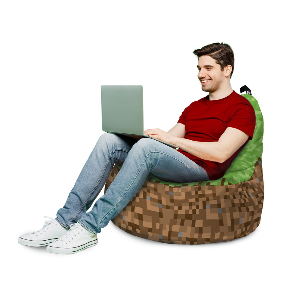 Fotoliu Updeco Puf Bean Bag tip Big Chill minecraft iarba pamant - 2 | YEO