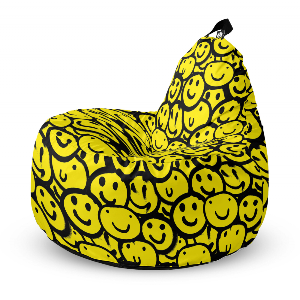 Fotoliu Updeco Puf Bean Bag tip Big Chill smiley galben - 4