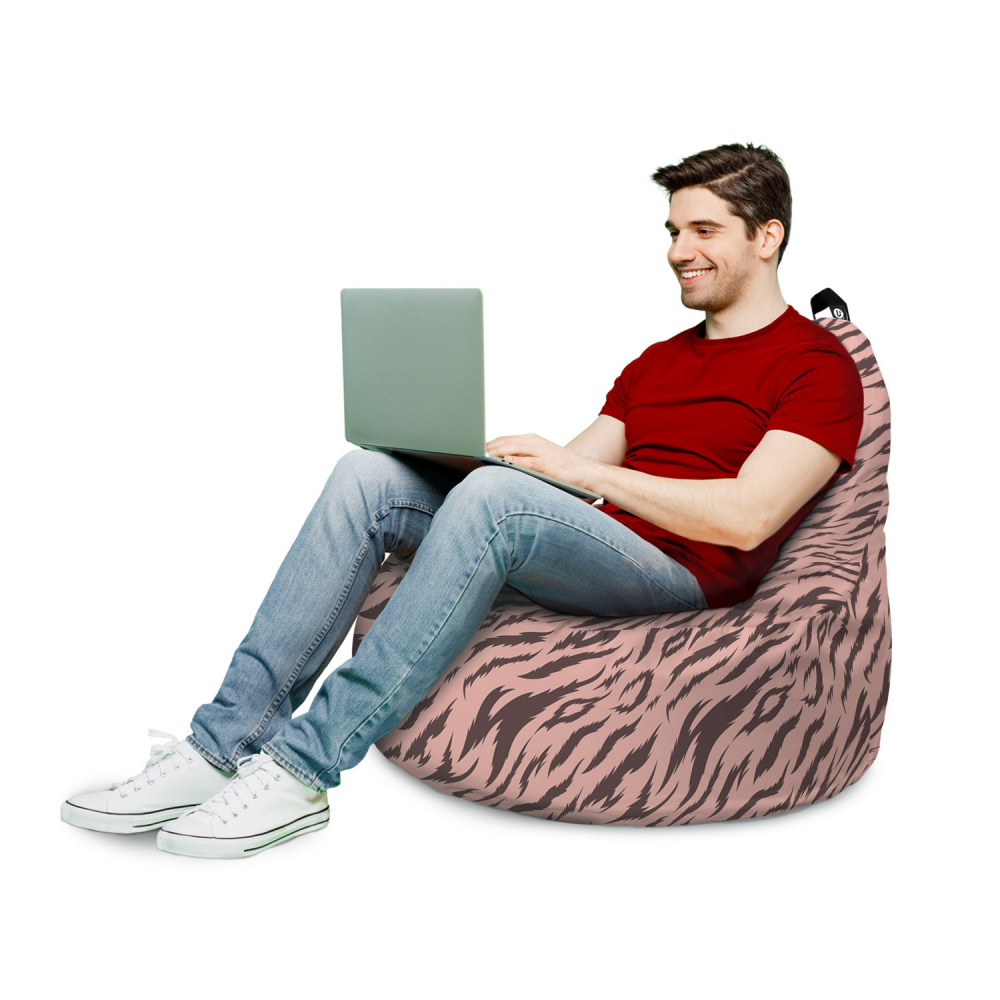 Fotoliu Updeco Puf Bean Bag tip Big Chill tigre soft pink - 2