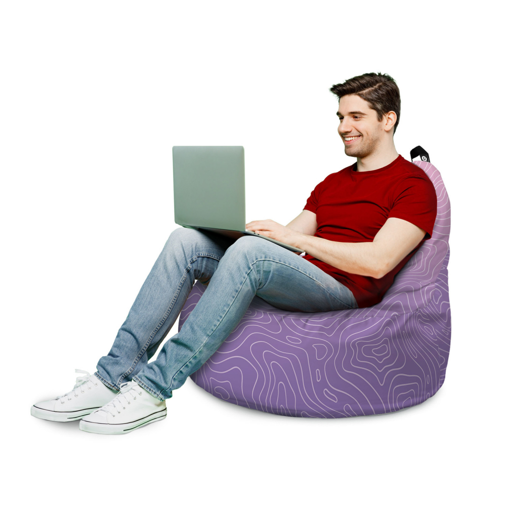 Fotoliu Updeco Puf Bean Bag tip Big Chill topografic mov - 2