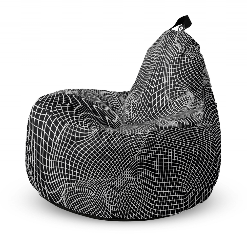 Fotoliu Updeco Puf Bean Bag tip Big Chill topografic negru - 4