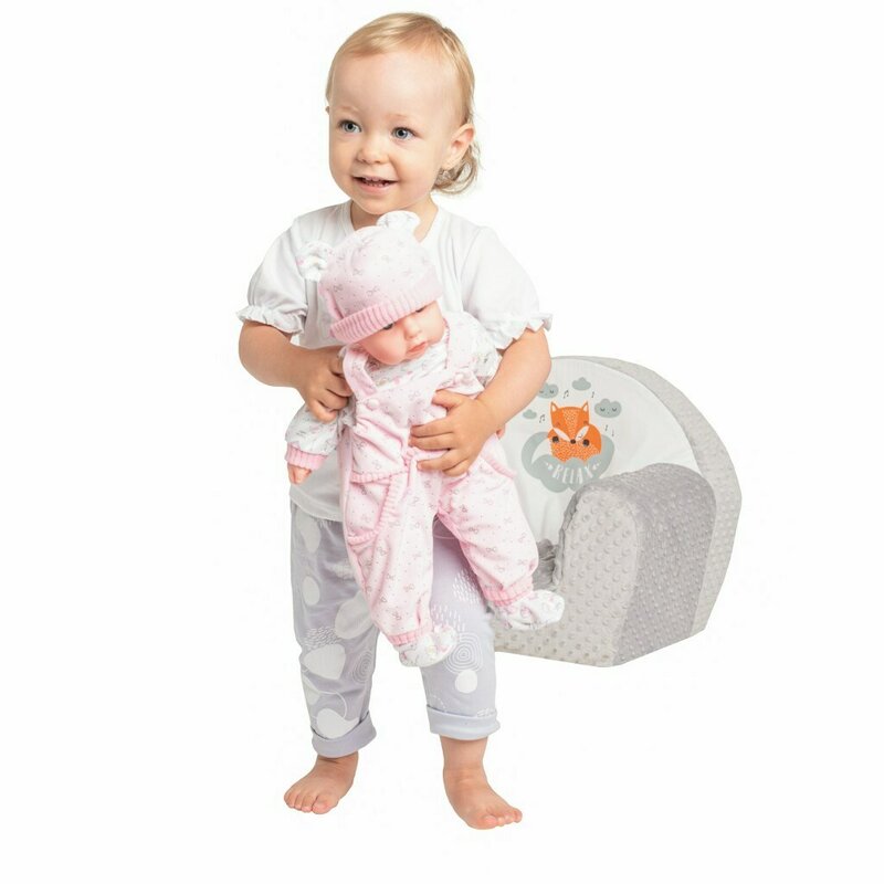 Fotoliu din burete New Baby din tesatura minky Fox Salmon - 1