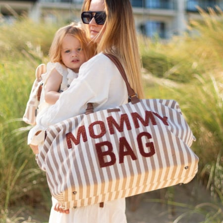 Geanta de infasat Childhome Mommy Bag nude alb - 5