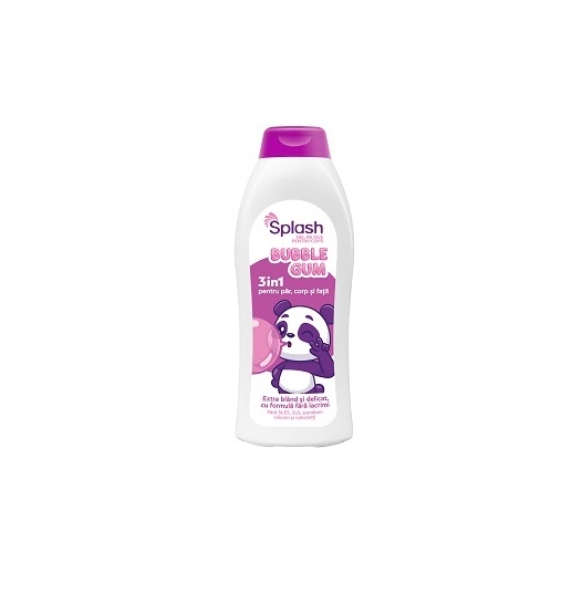 Gel de dus 3 in 1 Splash pentru copii parfum Bubble Gum 500 ml