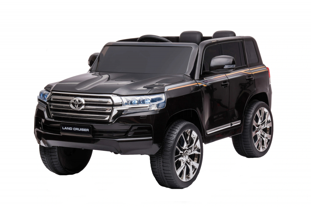 Masinuta electrica cu roti EVA si scaun din piele Toyota Landcruiser Black - 3