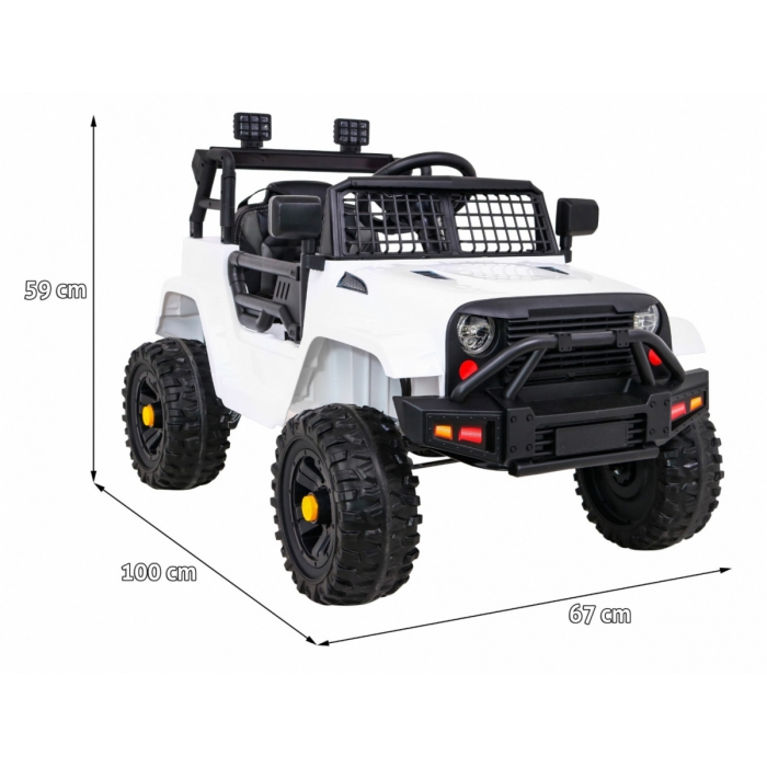 Masinuta electrica cu telecomanda Jeep Dark Night alb - 4