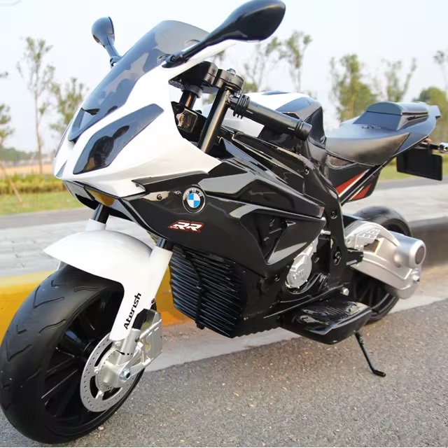 Motocicleta electrica 12V 90W cu doua motoare BMW RR Black - 3