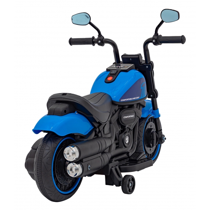 Motocicleta electrica Chopper Faster AHL008 78x30x55 cm albastru 20W - 3