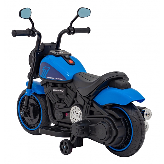 Motocicleta electrica Chopper Faster AHL008 78x30x55 cm albastru 20W - 8